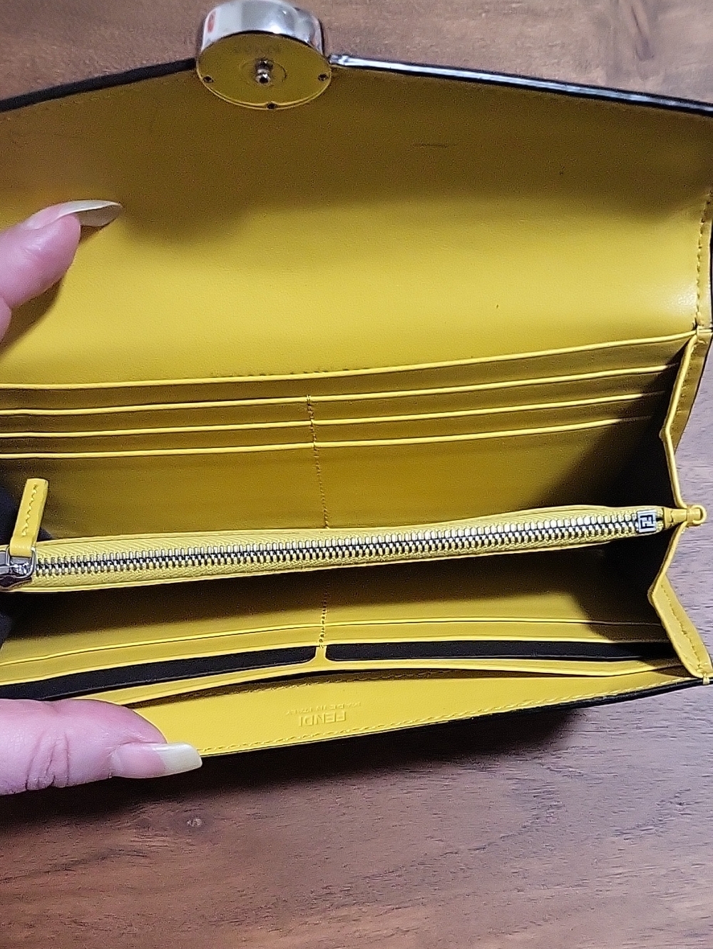 Fendi Zucca Print Yellow and Brown Women's Wallet and Dust Bag - Picture 10 of 17